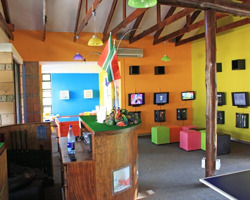 An indoor recreational area.