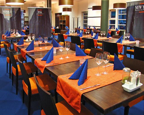 An indoor fine dining restaurant.