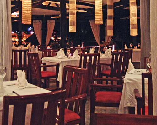 A view of indoor fine dining restaurant.