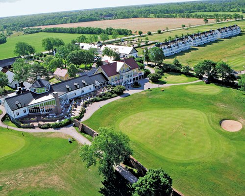 An aerial view of resort property.