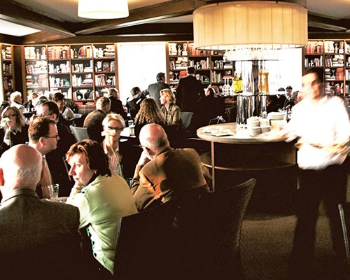 An indoor fine dining restaurant.