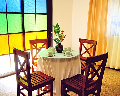 A well furnished dining area.