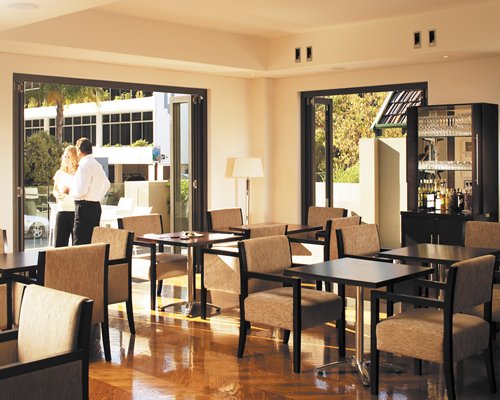 A view of indoor fine dining restaurant.