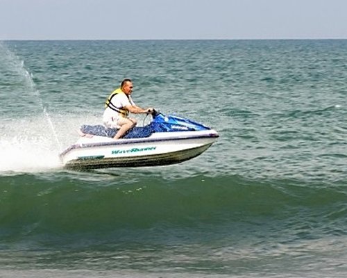 A man riding a jet ski.