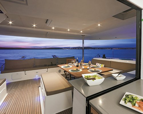sailboat dining area