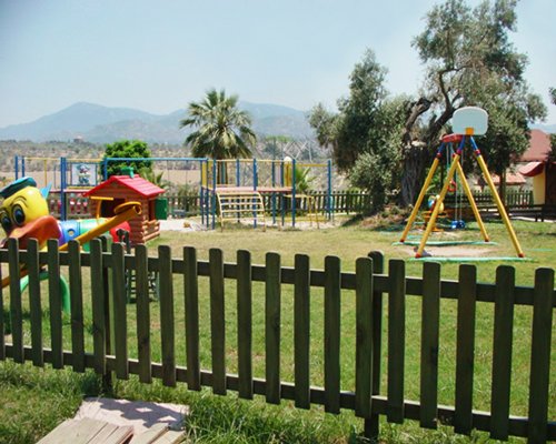 An outdoor kids playscape.