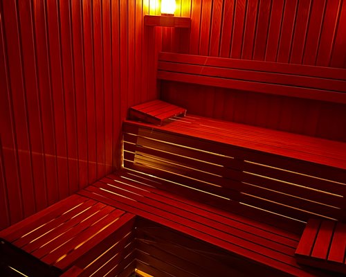 An indoor restaurant at Club Satelit.