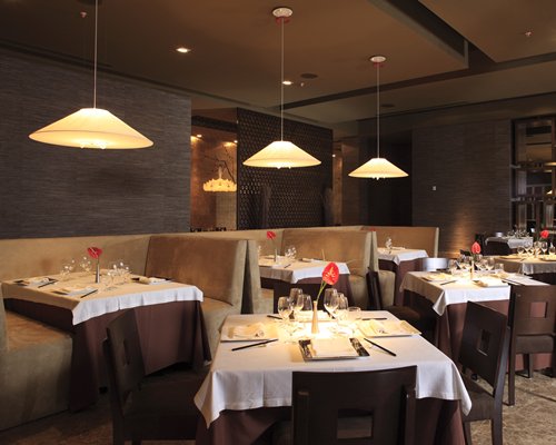 An indoor fine dining restaurant.
