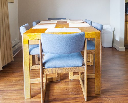 A well furnished dining area.