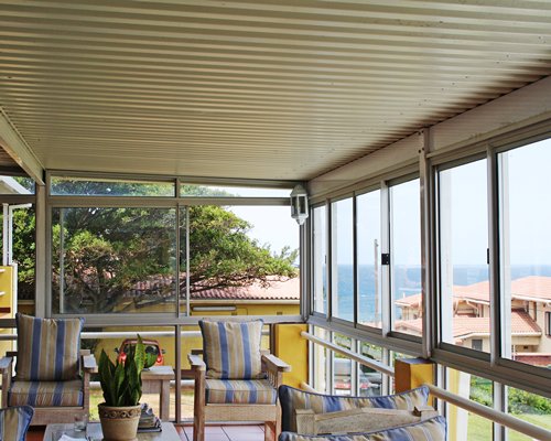 Lounge area with outside view.