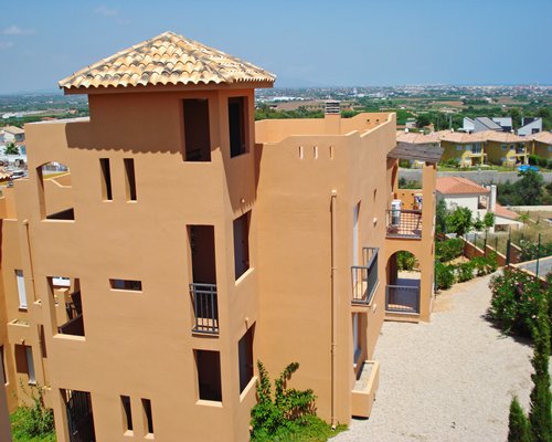 View of multi story resort units.