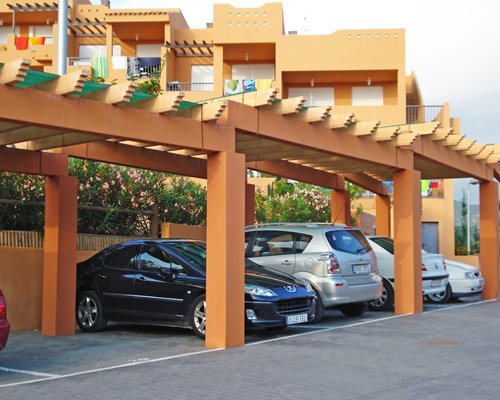 A car parking area alongside the resort.