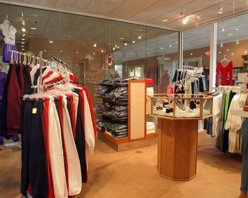 A well stocked apparel store.