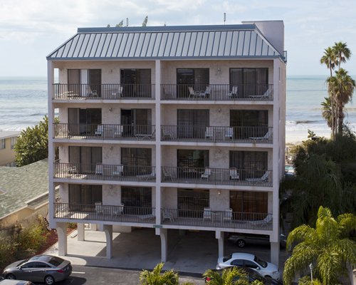 A multi story resort unit.