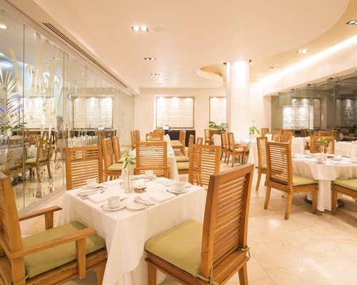An indoor restaurant at Marival Residences Luxury Resort.