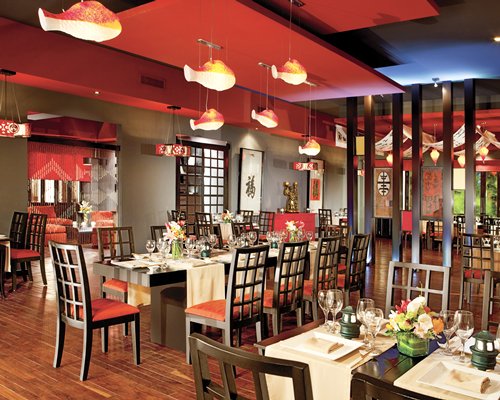 An indoor fine dining area at the resort.