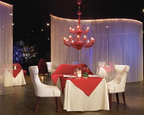 An outdoor fine dining area.