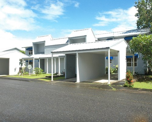 A street view of resort units.