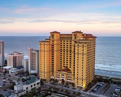 An exterior view of the Hilton Grand Vacations Club at Anderson Ocean Club.