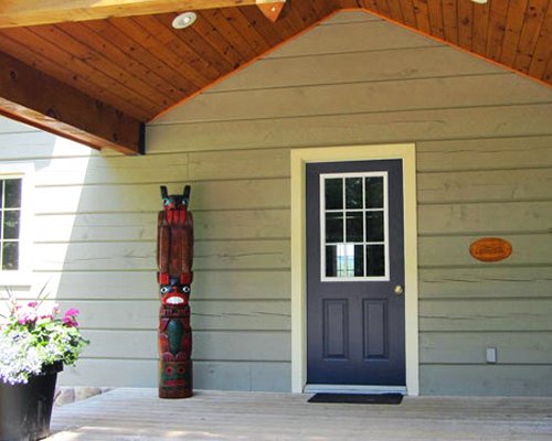An exterior view of the resort unit.