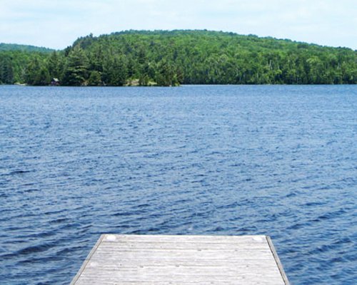 A wooden pier at the lake.