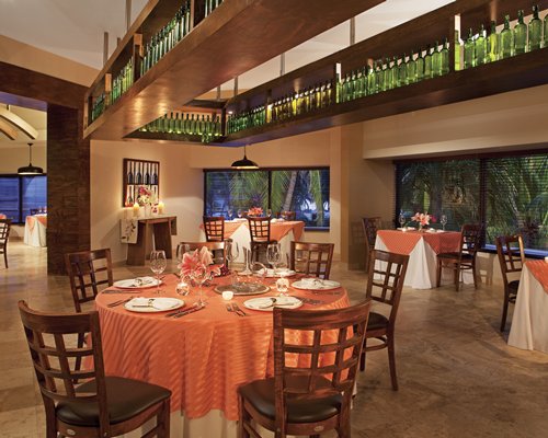 An indoor fine dining restaurant.