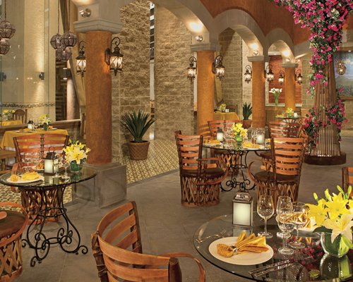 An indoor fine dining restaurant.