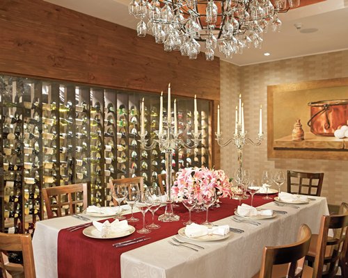 An indoor fine dining area at the resort.