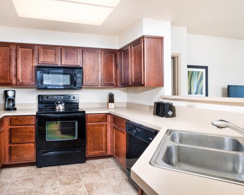A WELL EQUIPPED KITCHEN.