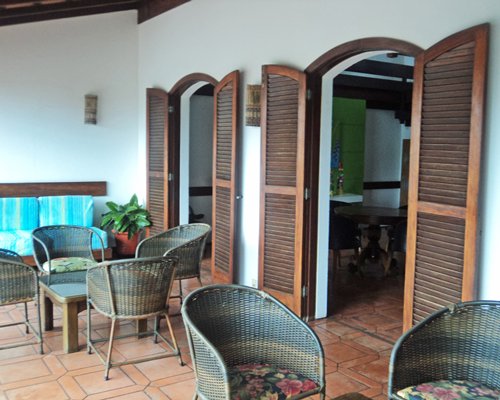 A well furnished lounge area on the patio.