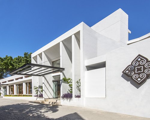 The entrance of Almar Resort Luxury All Suites & Spa.
