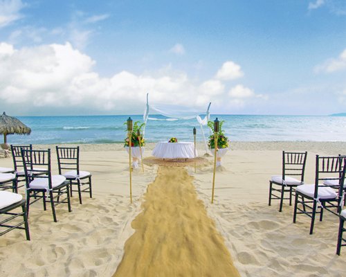 View of the beach wedding altar.