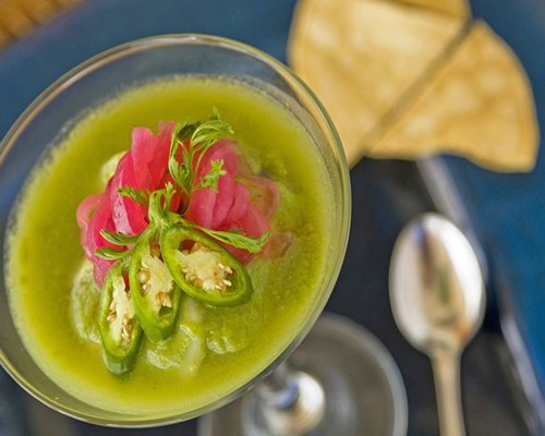 A view of the drink on the table.