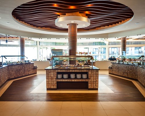 An indoor buffet area at the resort.