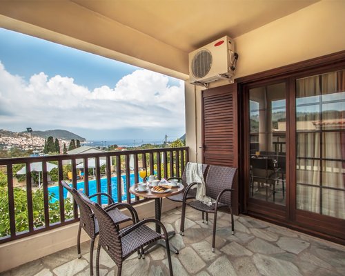 A view of the patio in the balcony.