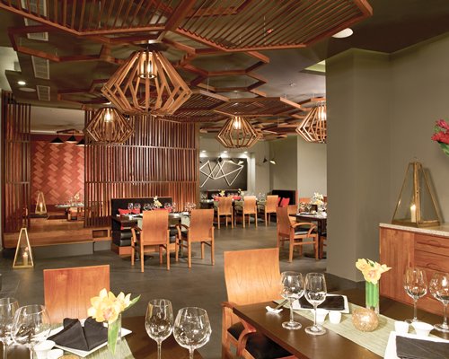 An indoor fine dining restaurant.