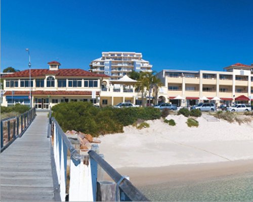 An exterior view of the Ramada Resort Shoal Bay from a bridge.