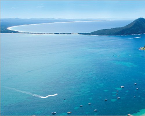 Aerial view of the sea.