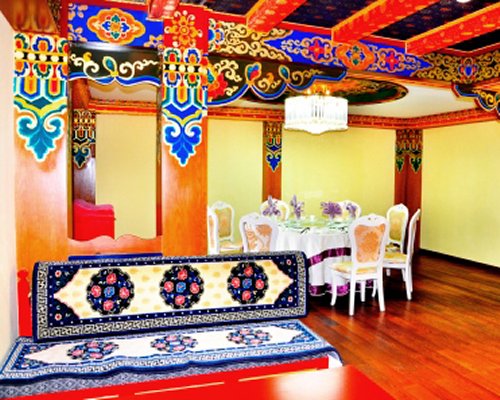 An indoor fine dining restaurant at the resort.