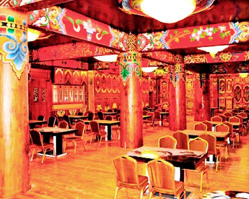 An indoor fine dining restaurant at the resort.