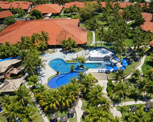An aerial view of the resort property.