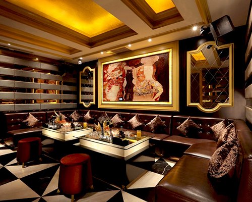 An indoor lounge area at the resort.