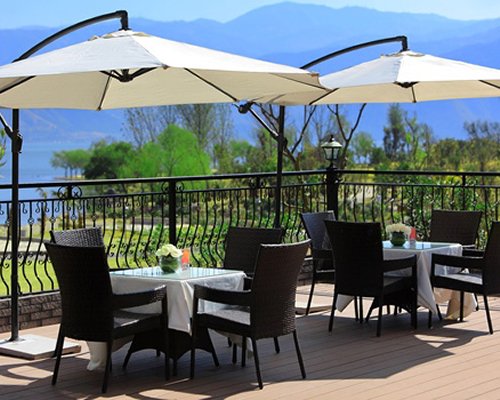 An outdoor fine dining restaurant.