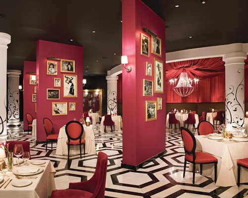 An indoor fine dining restaurant.