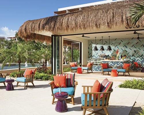 An outdoor lounge area at the resort.