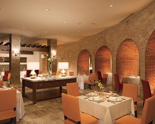 An indoor fine dining restaurant.