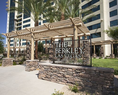 Scenic exterior view of The Berkley Las Vegas resort with its signboard.