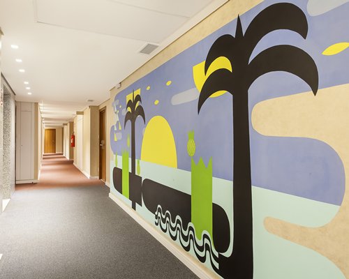 A corridor at the resort.