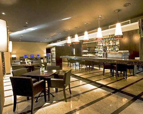 An indoor bar at the resort.