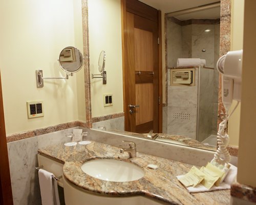 A single sink vanity.